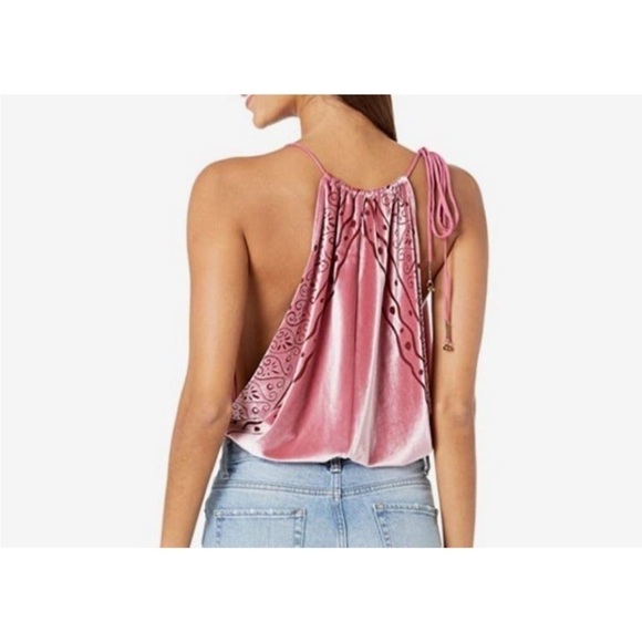 Free People Body Talk Velvet burnout Bodysuit fairy ethereal whimsigoth feminine - Picture 9 of 14